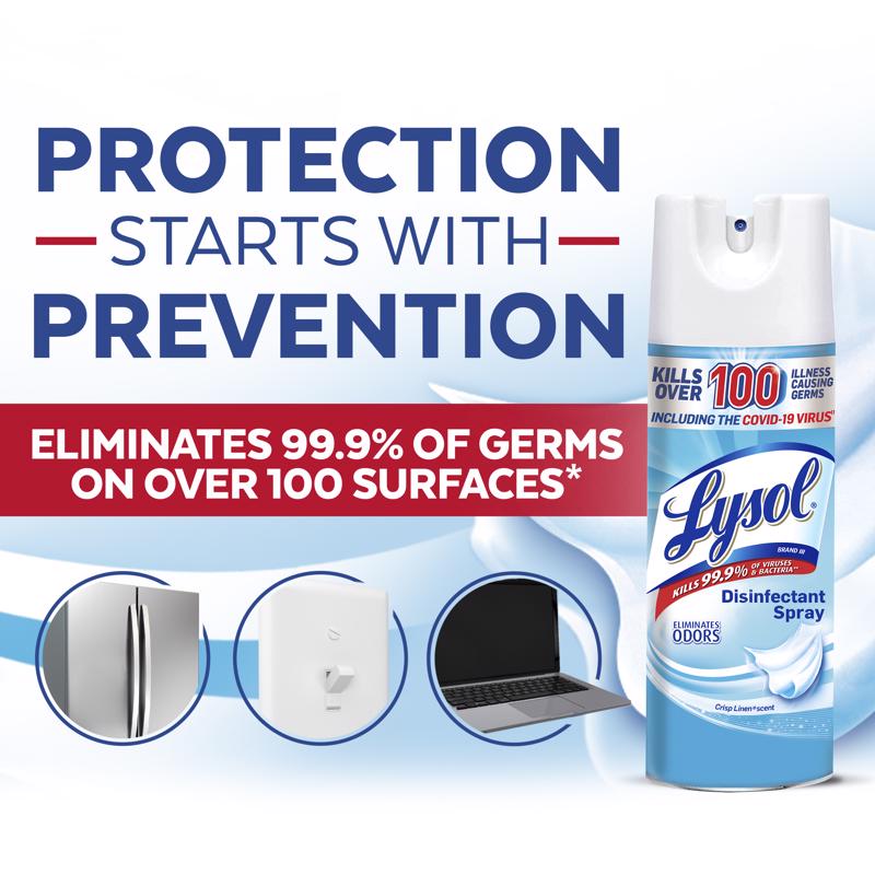 Lysol Crisp Linen Scent Disinfectant Spray 12.5 oz