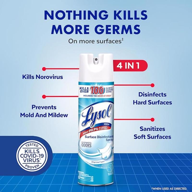 Lysol Crisp Linen Scent Disinfectant Spray 12.5 oz