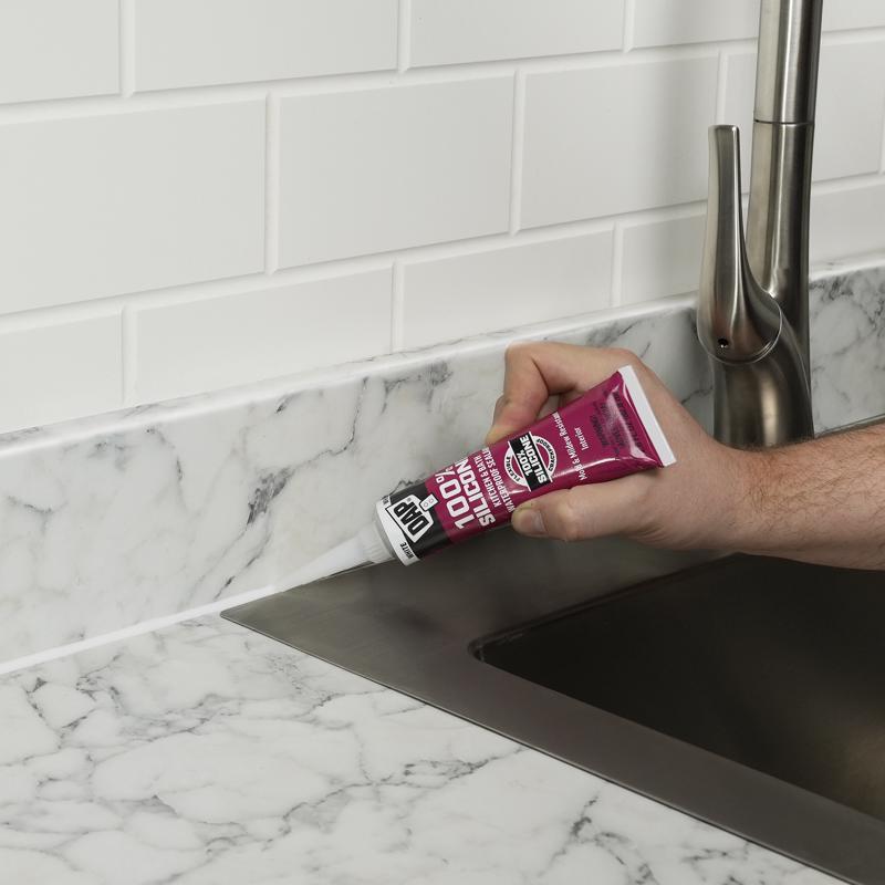 DAP White Silicone Rubber Kitchen and Bath Waterproof Sealant 2.8 fl. oz.