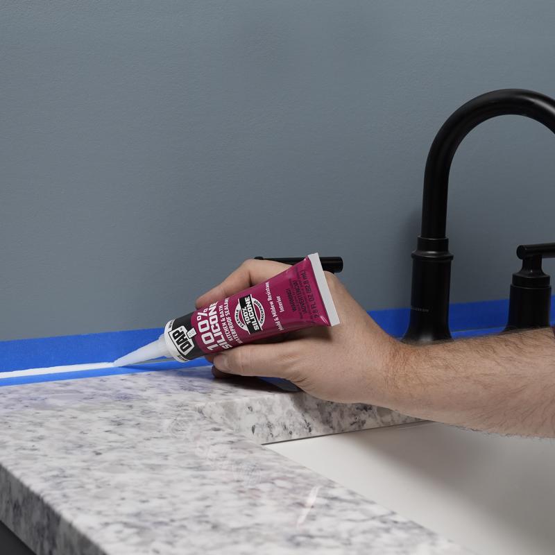 DAP White Silicone Rubber Kitchen and Bath Waterproof Sealant 2.8 fl. oz.