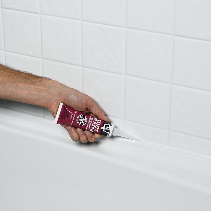 DAP White Silicone Rubber Kitchen and Bath Waterproof Sealant 2.8 fl. oz.