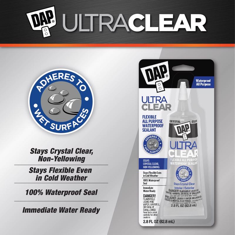 DAP Ultra Clear Silicone All Purpose Waterproof Sealant 2.8 fl. oz.