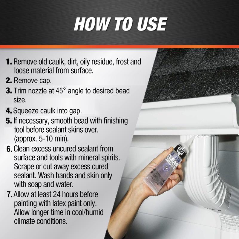DAP Ultra Clear Silicone All Purpose Waterproof Sealant 2.8 fl. oz.