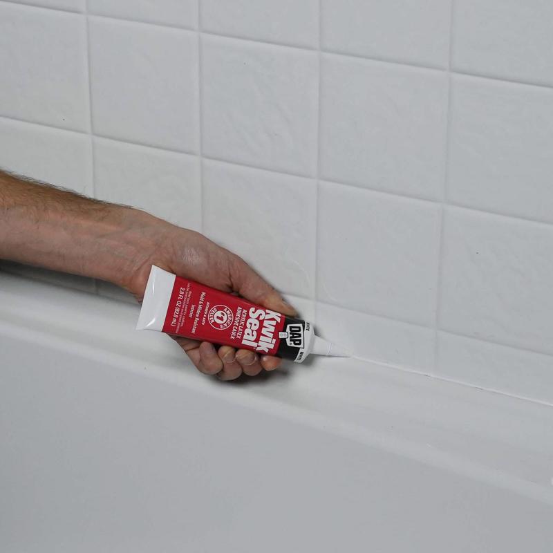 DAP Kwik Seal White Acrylic Latex Kitchen and Bath Adhesive Caulk 2.8 oz