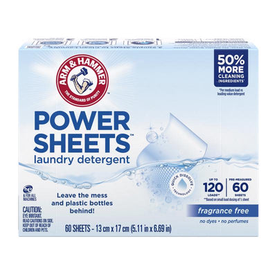 Arm & Hammer No Scent Detergent Sheets 60 ct 60 pk