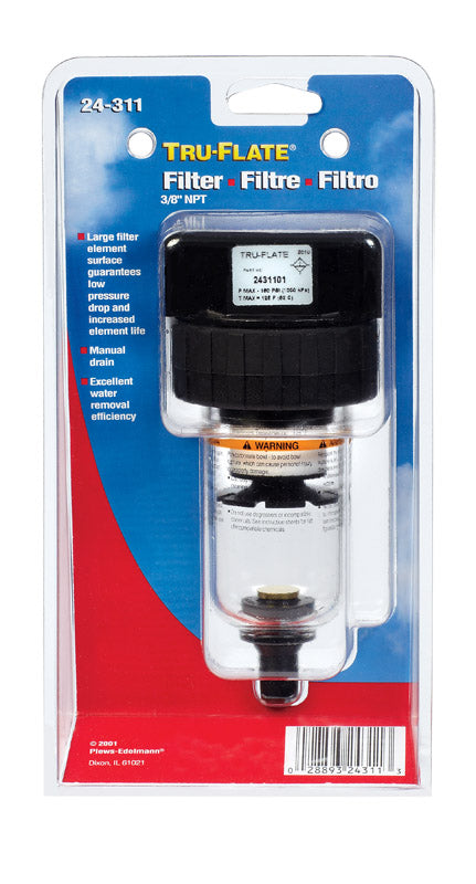 Tru-Flate Plastic Filter 3/8 in. NPT 150 psi