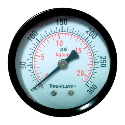 Tru-Flate Polycarbonate Air Line Gauge 1/4 in. NPT 300 psi