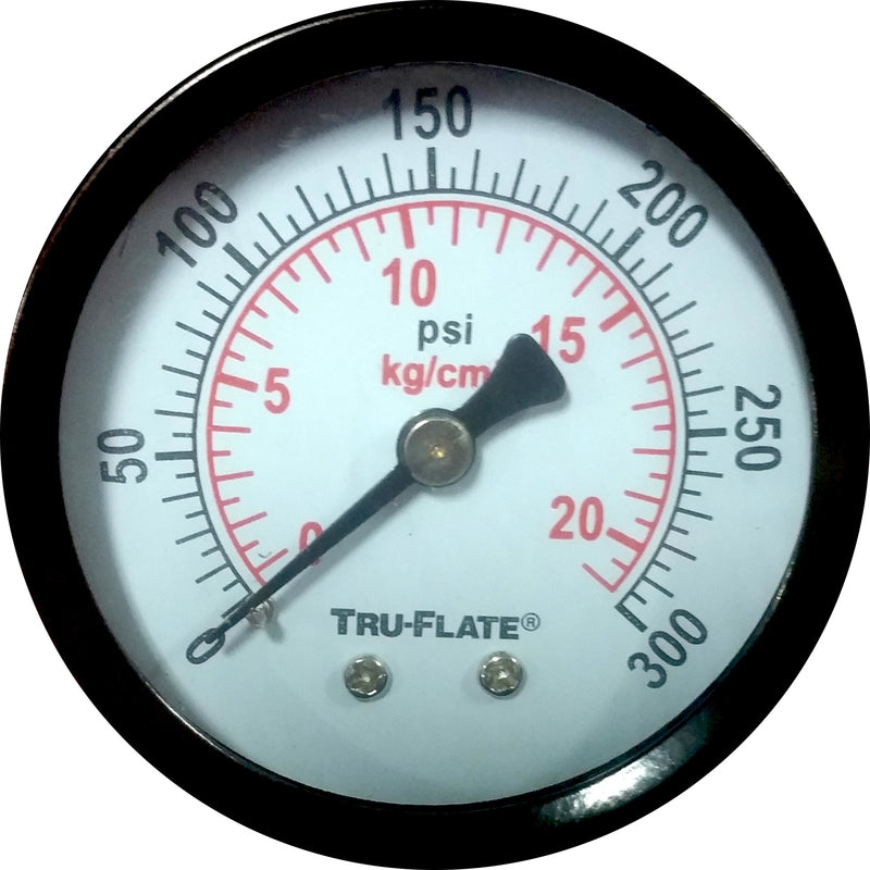 Tru-Flate Polycarbonate Air Line Gauge 1/4 in. NPT 300 psi