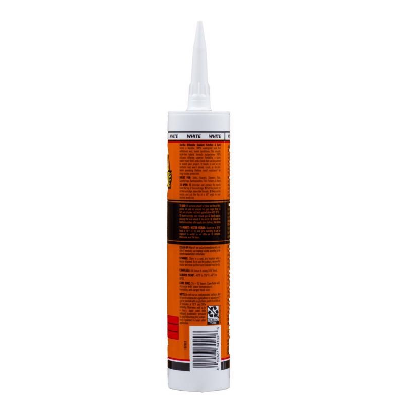 Gorilla Ultimate Paintable White Silicone Kitchen and Bath Sealant 9 oz