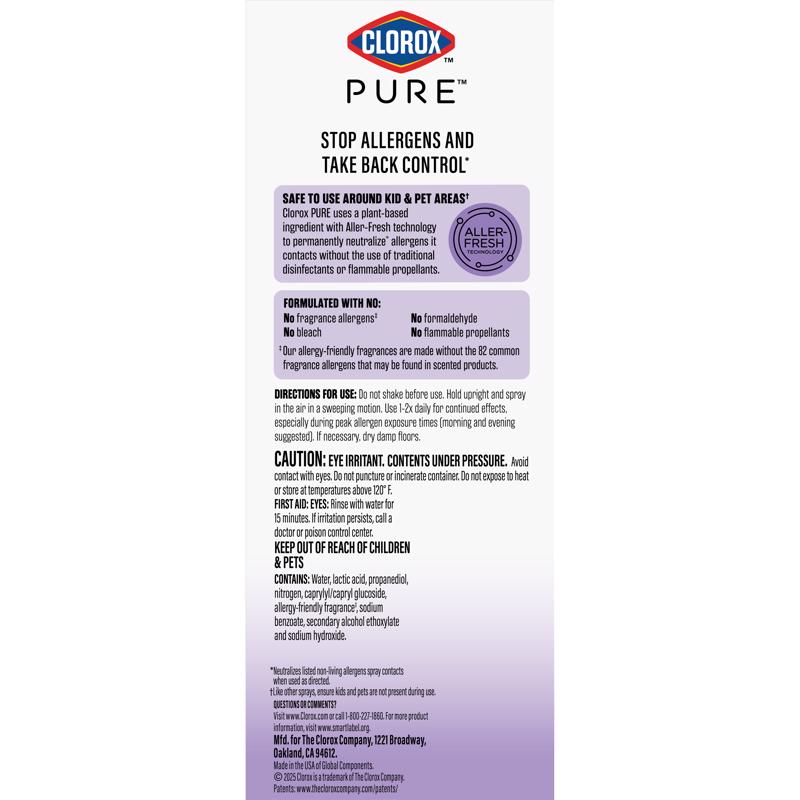 Clorox Pure Nighttime Calm Scent Air Freshener Spray 8 oz Aerosol