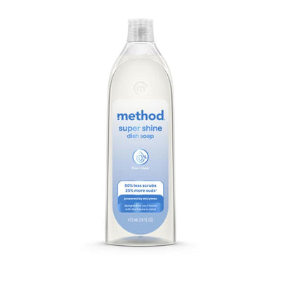 Method Super Shine Free & Clear Scent Liquid Dish Soap 16 oz