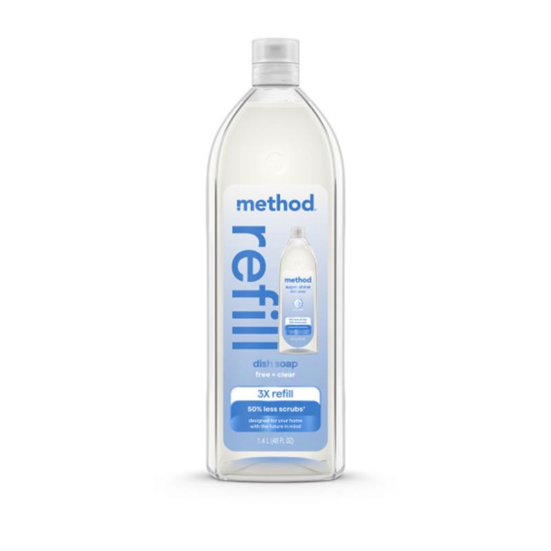 Method Super Shine Free & Clear Scent Liquid Dish Soap Refill 48 oz