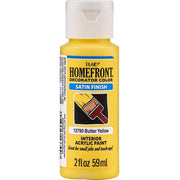 Homefront Satin Butter Yellow Craft Paint Exterior and Interior 2 oz
