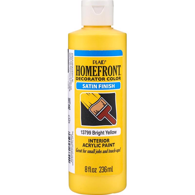 Homefront Satin Bright Yellow Craft Paint Exterior and Interior 8 oz