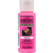 Homefront Glow-In-The-Dark Pink Craft Paint Exterior and Interior 2 oz