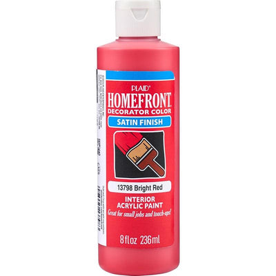 Homefront Satin Bright Red Craft Paint Exterior and Interior 8 oz