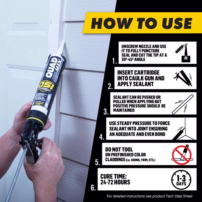 OSI Quad Max Sunburst Elastomeric Polymers Caulk Sealant 9.5 oz