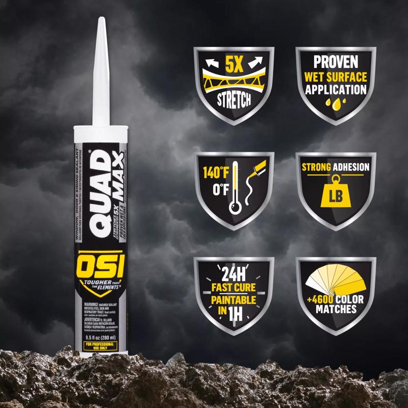 OSI Quad Max Navajo Beige Elastomeric Polymers Caulk Sealant 9.5 oz