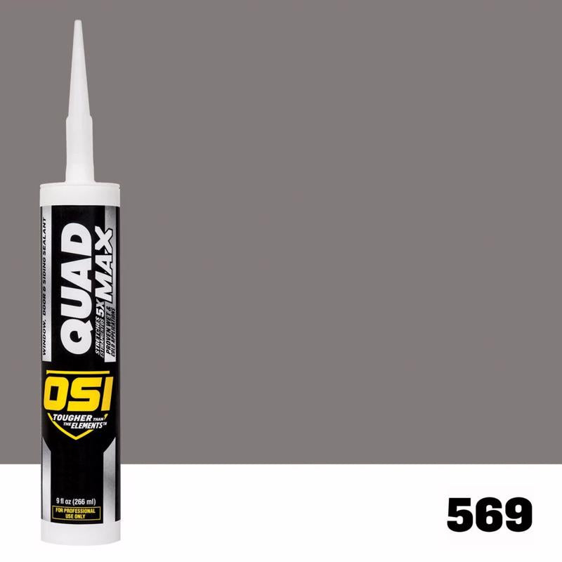 OSI Quad Max Aged Pewter Elastomeric Polymers Caulk Sealant 9.5 oz