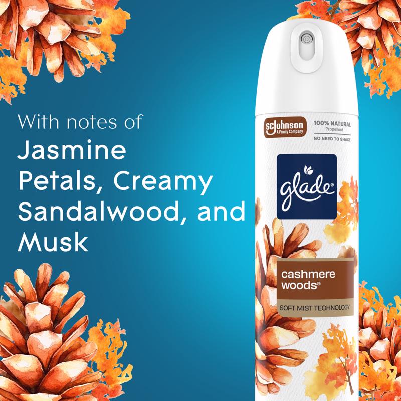 Glade Cashmere Woods Scent Air Freshener 7.3 oz Aerosol