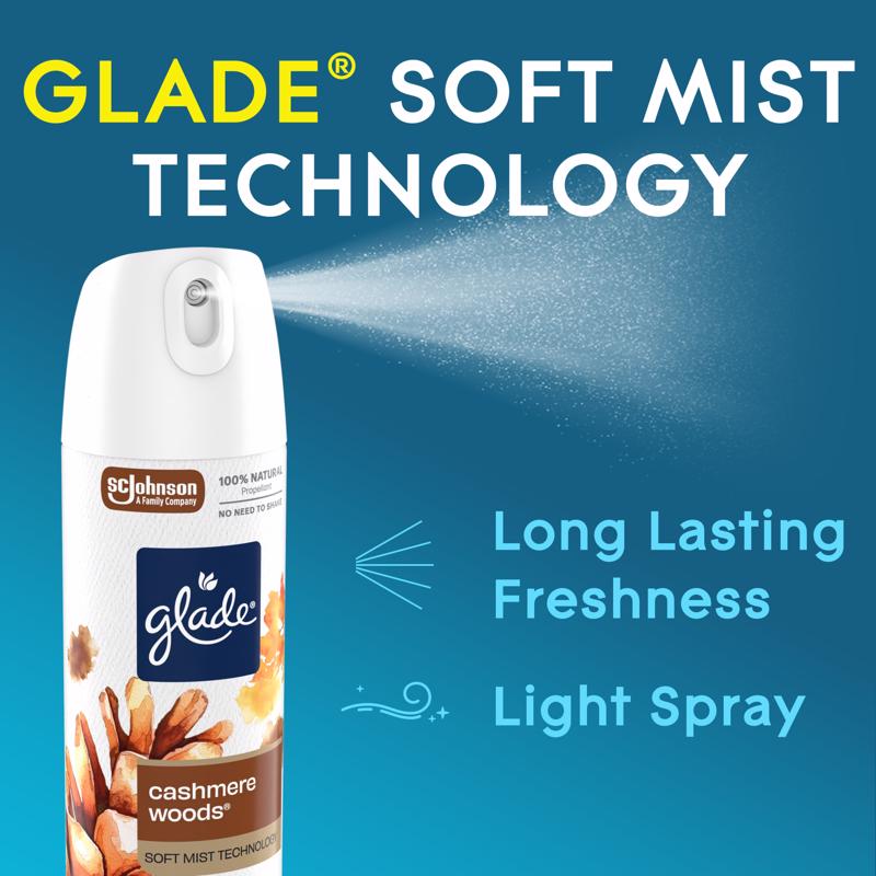 Glade Cashmere Woods Scent Air Freshener 7.3 oz Aerosol