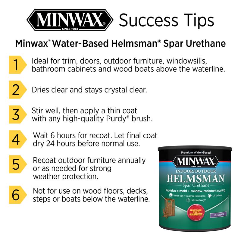 Minwax Helmsman Warm Gloss Clear Water-Based Spar Urethane 1 gal