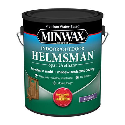Minwax Helmsman Warm Satin Clear Water-Based Spar Urethane 1 gal