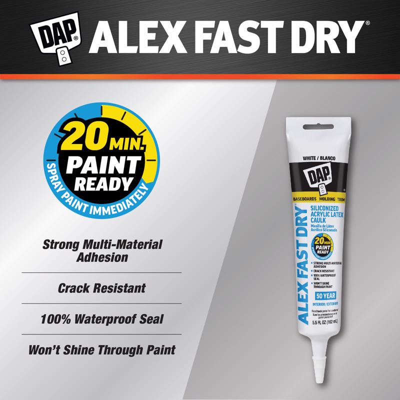 DAP Alex Fast Dry White Acrylic Latex Caulk 5.5 fl. oz.