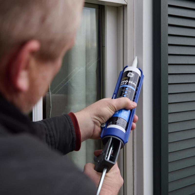 GE Pro Max White Silicone 1 Window and Door Caulk Sealant 9 fl. oz.