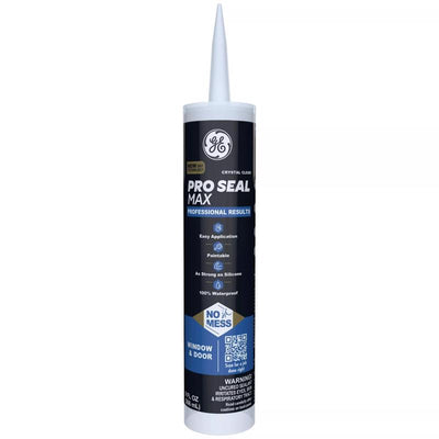 GE Pro Max Crystal Clear Silicone 1 Window and Door Caulk Sealant 9 fl. oz.