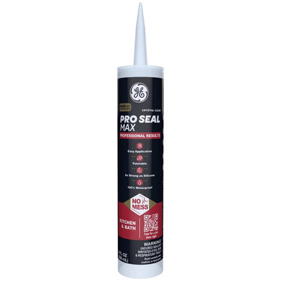 GE Pro Seal Max Crystal Clear Silicone 1 Kitchen and Bath Caulk Sealant 9 fl. oz.