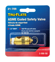 Tru-Flate Brass Safety Valve 1/4 in. Male