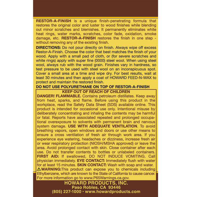 Howard Restor-A-Finish Semi-Transparent Golden Oak Oil-Based Wood Restorer 1 pt