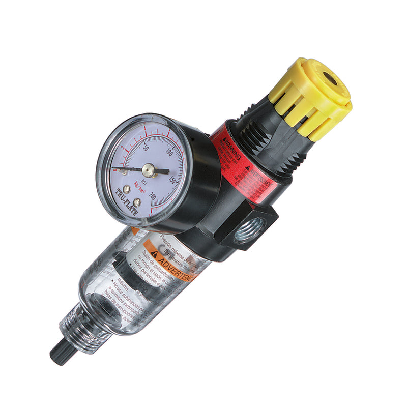 Tru-Flate Plastic Filter and Regulator with Gauge 1/4 in. NPT 150 psi