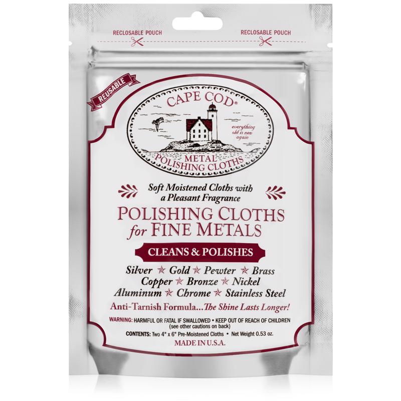Cape Cod Vanilla Scent Fine Metal Cleaner and Polish 0.53 oz Cloth