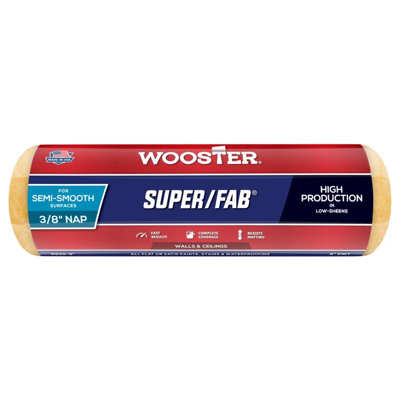 Wooster Super/Fab Knit 9 in. W X 3/8 in. Regular Paint Roller Cover
