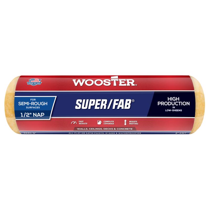 Wooster Super/Fab Knit 9 in. W X 1/2 in. Regular Paint Roller Cover