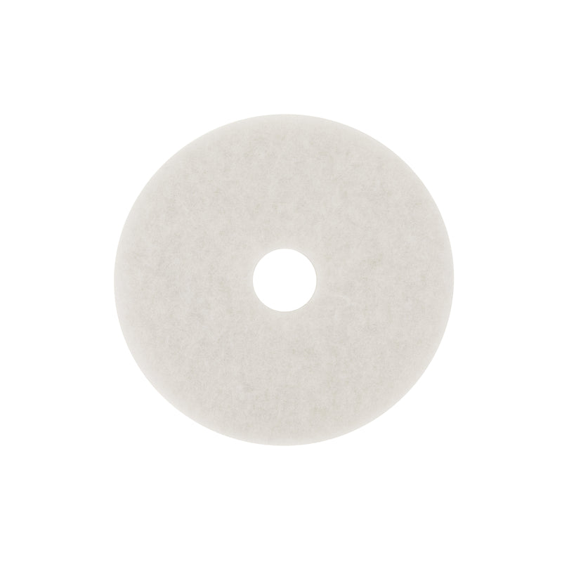 3M 20 in. D Non-Woven Natural/Polyester Fiber Floor Polishing Pad White