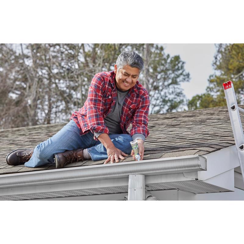 GE Advanced Gray Silicone 2 Metal Gutter Caulk Sealant 10.1 oz