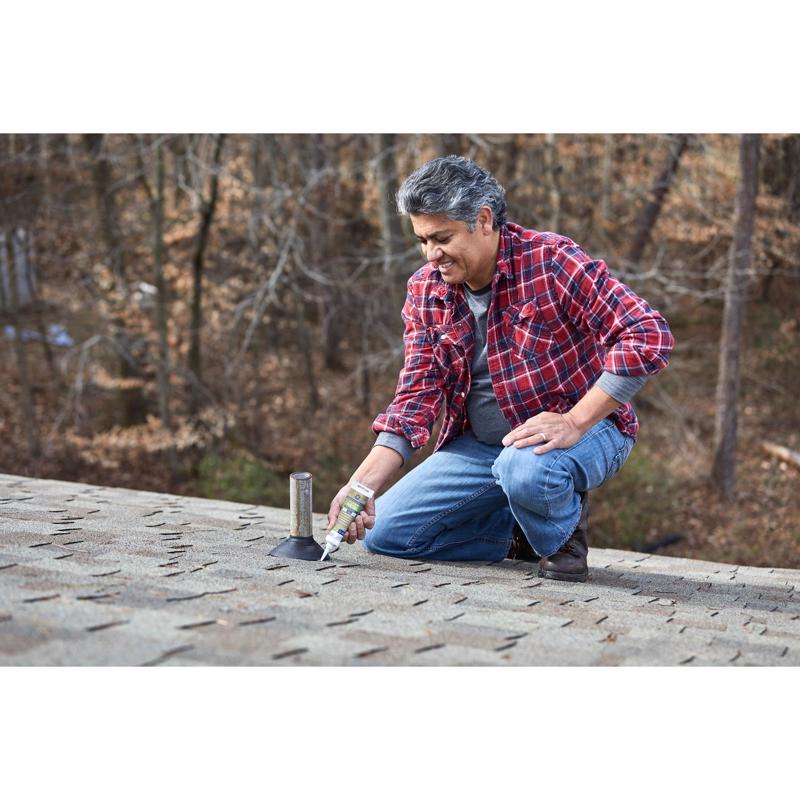 GE Advanced Gray Silicone 2 Metal Gutter Caulk Sealant 10.1 oz
