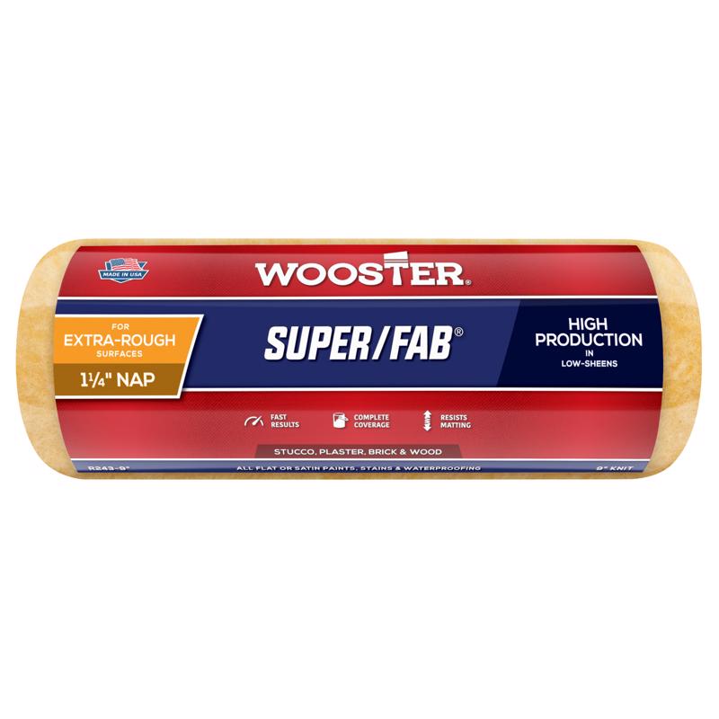 Wooster Super/Fab Knit 9 in. W X 1-1/4 in. Regular Paint Roller Cover