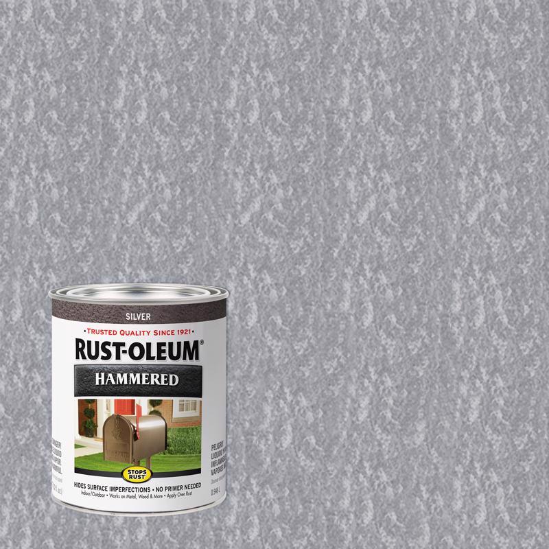 Rust-Oleum Stops Rust Indoor and Outdoor Hammered Silver Protective Paint 1 qt