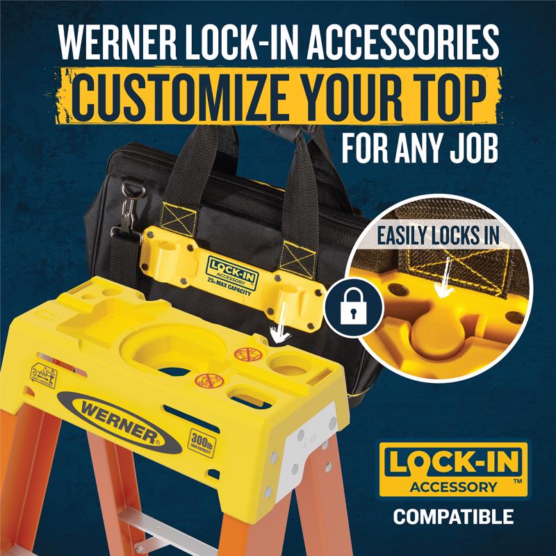 Werner 12 ft. H Fiberglass Step Ladder Type IA 300 lb. capacity