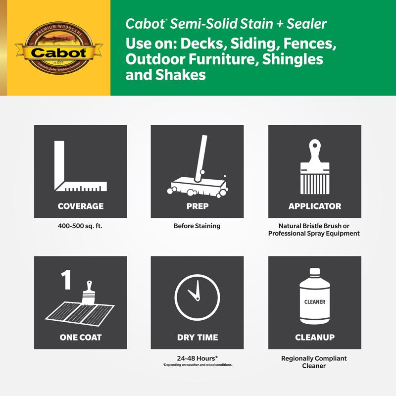 Cabot Semi-Solid Semi-Solid Redwood Oil-Based Deck and Siding Stain 1 gal