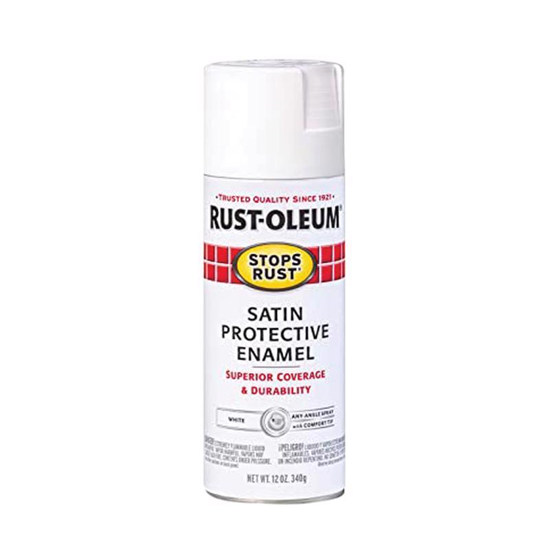 Rust-Oleum Stops Rust Satin White Spray Paint 12 oz