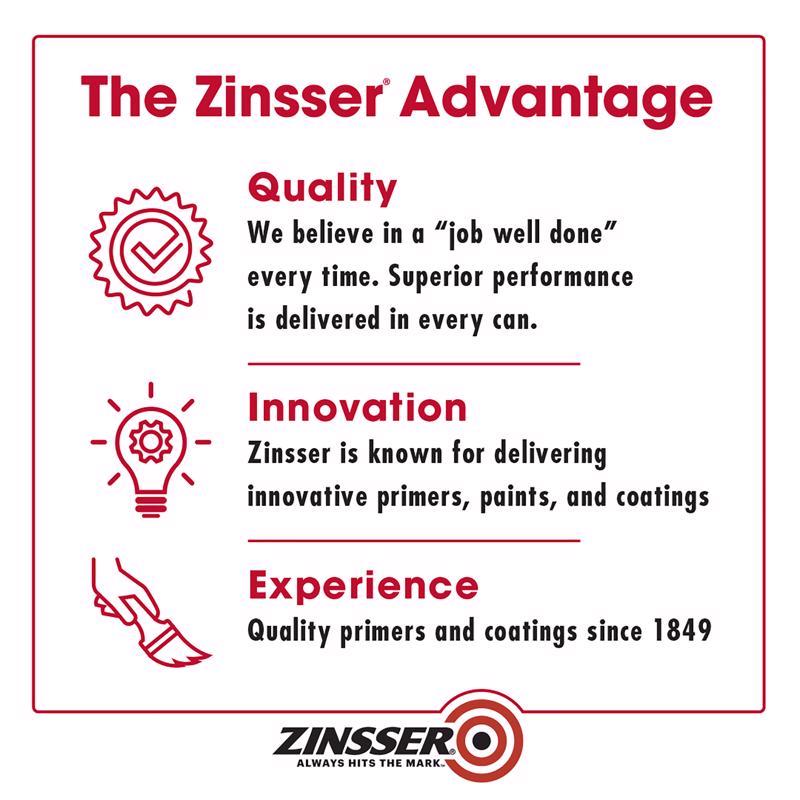 Zinsser B-I-N White Flat Shellac-Based Primer and Sealer 1 qt