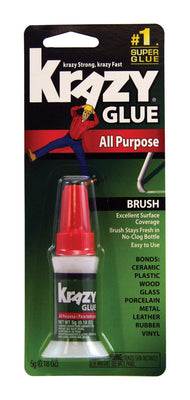 Krazy Glue Super Strength Cyanoacrylate White All Purpose Brush On 0.18 oz