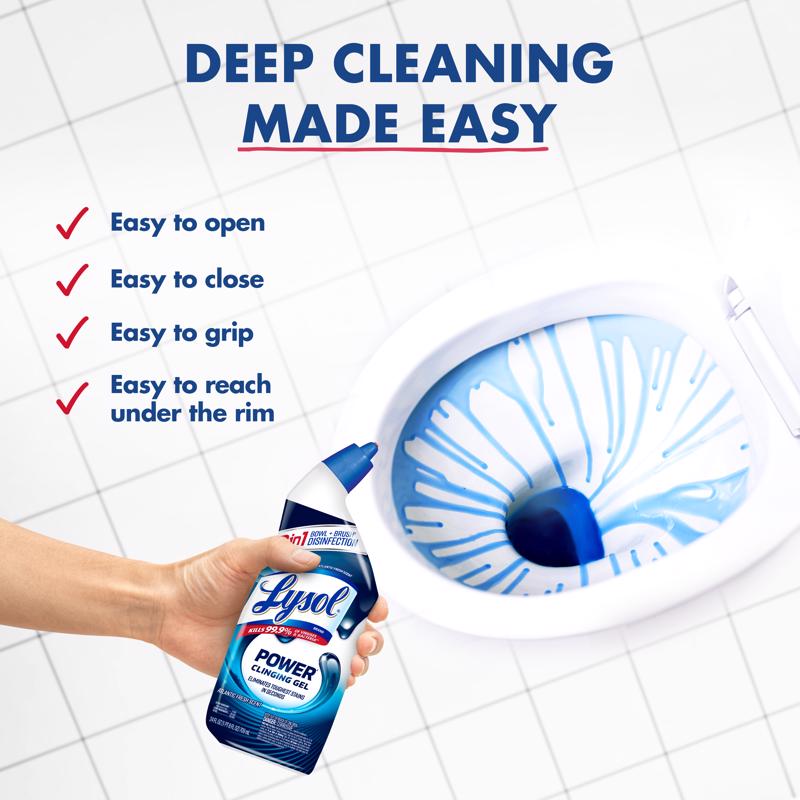 Lysol Complete Clean Power Fresh Scent Toilet Bowl Cleaner 24 oz Gel