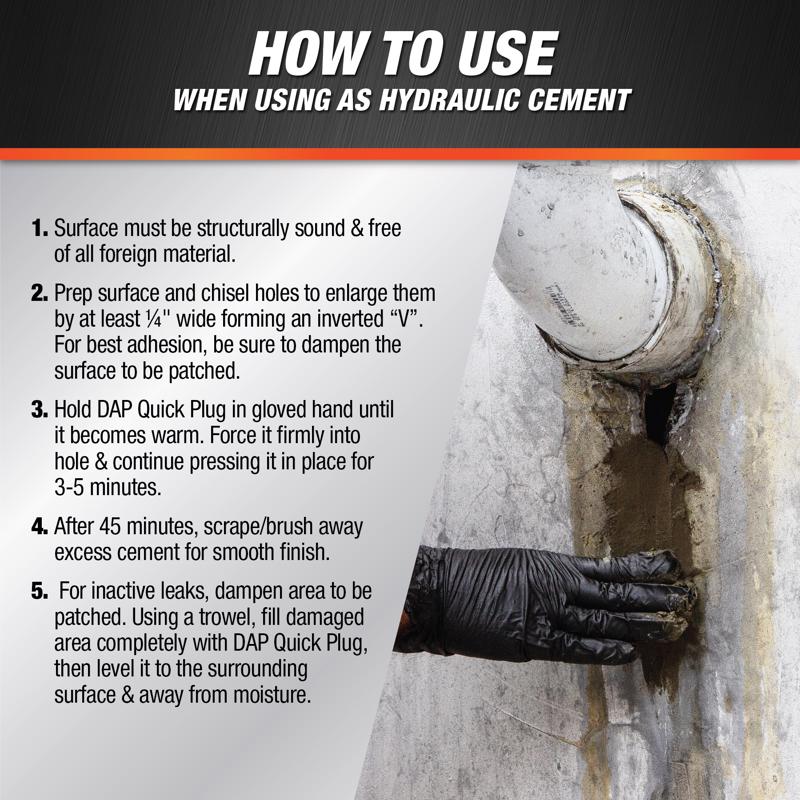DAP Quick Plug Hydraulic & Anchoring Cement 10 lb Gray
