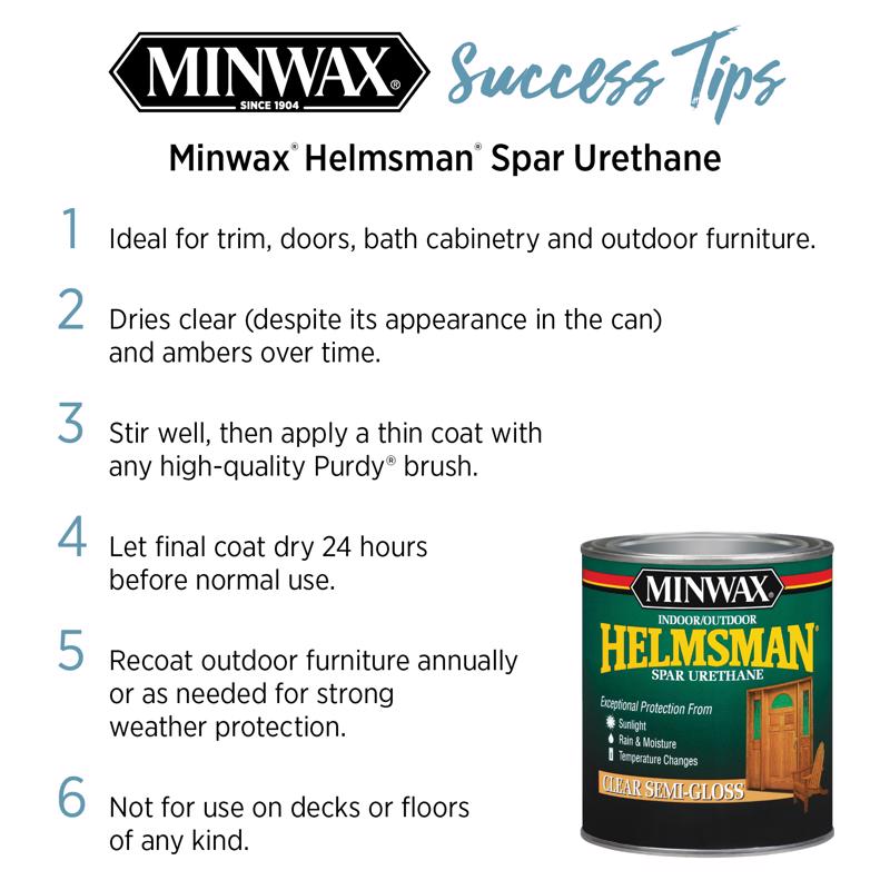 Minwax Helmsman Gloss Clear Oil-Based Spar Urethane 1 qt